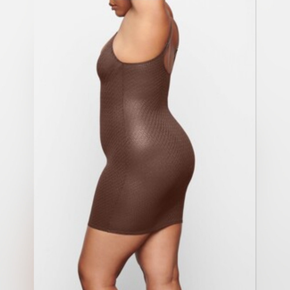NWT SKIMS Logo Mesh Foil Cami Dress - Picture 4 of 10